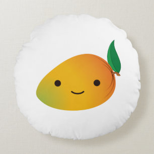 Cute Kawaii Mango Round Cushion