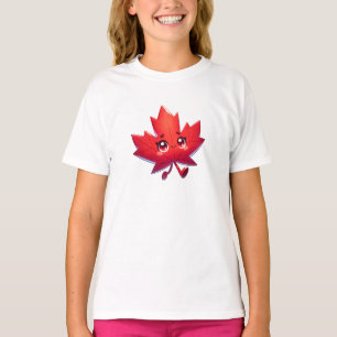 Cute Kawaii Maple Leaf Canada T-Shirt