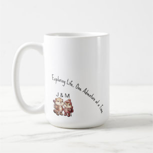 Cute Kawaii Marmot Couple Adventure Hiking Coffee Mug