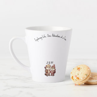 Cute Kawaii Marmot Couple Adventure Hiking Latte Mug