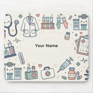 Cute Kawaii Medical Doodles Mouse Mat