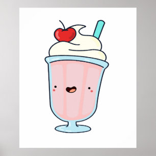 Cute Kawaii Milkshake Poster