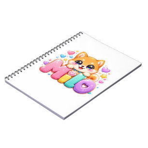 Cute Kawaii Milo Dog Name Pastel Pink Sparkling Pu Notebook