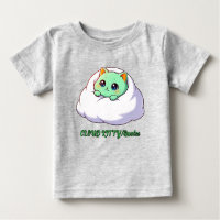 Cute Kawaii Mint Kitten in Cloud