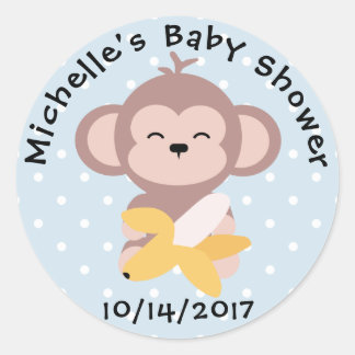 Cute Kawaii Monkey Baby Shower Sticker