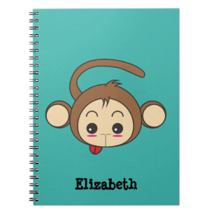 Cute Kawaii Monkey Illustration Notebook