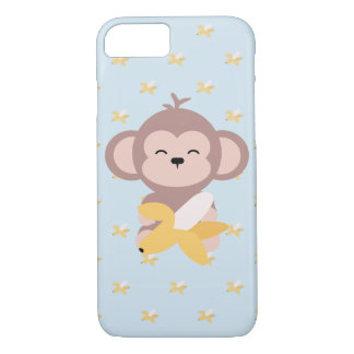 Cute Kawaii Monkey with Banana iPhone 7 Case