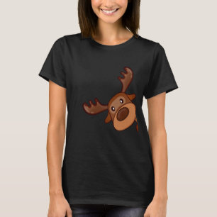 Cute Kawaii Moose Elk Deer Funny Alaska Moose T-Shirt