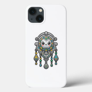 Cute Kawaii Moroccan Amazigh Tazarzit Silver Brooc iPhone 13 Case