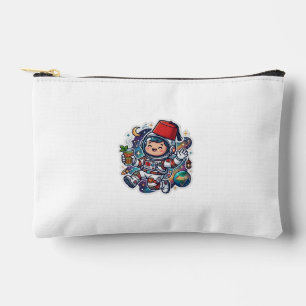Cute Kawaii Moroccan Astronaut Mint Tea FezSticker Accessory Pouch