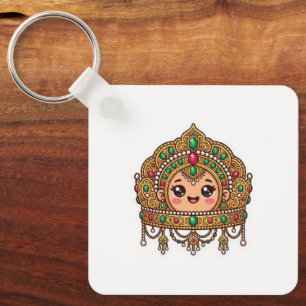 Cute Kawaii Moroccan Bridal Crown TraditionSticker Key Ring