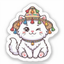 Cute Kawaii Moroccan Cat with Traditional NSticker