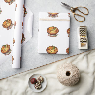 Cute Kawaii Moroccan Couscous Friday Gathering Col Wrapping Paper