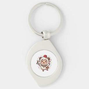 Cute Kawaii Moroccan Eid al-Adha Sheep Fez Hat Sti Key Ring