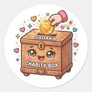 Cute Kawaii Moroccan Sadaka Charity Box IslSticker Classic Round Sticker