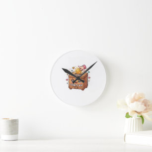 Cute Kawaii Moroccan Sadaka Charity Box IslSticker Round Clock
