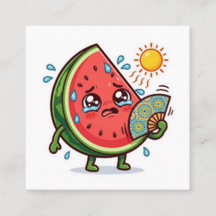 Cute Kawaii Moroccan Summer Watermelon DallSticker Square Business Card