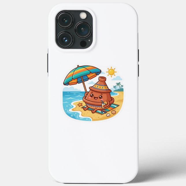 Cute Kawaii Moroccan Tajine Beach Vacation Sticker Case-Mate iPhone Case (Back)