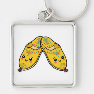 Cute Kawaii Moroccan Teapot & Mint Tea Sticker Key Ring