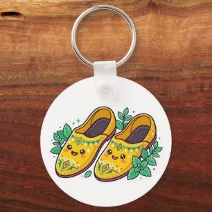 Cute Kawaii Moroccan Yellow Babouche Slippers Stic Key Ring