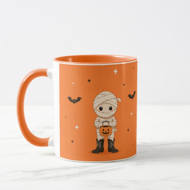 Cute Kawaii Mummy Halloween Mug (Left)