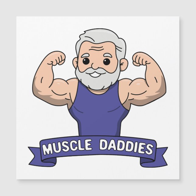 Cute Kawaii Muscle Daddy Bearded Bodybuilder (Front)