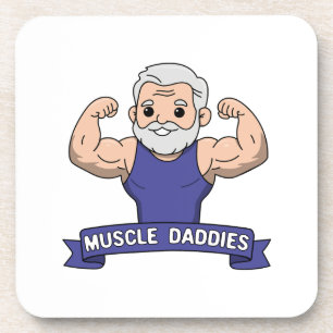Cute Kawaii Muscle Daddy Bearded Bodybuilder Coaster