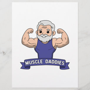 Cute Kawaii Muscle Daddy Bearded Bodybuilder Custom Letterhead