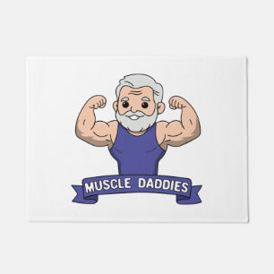 Cute Kawaii Muscle Daddy Bearded Bodybuilder Doormat