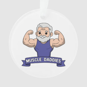 Cute Kawaii Muscle Daddy Bearded Bodybuilder Ornament