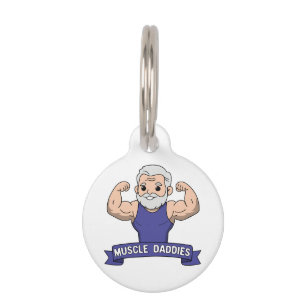 Cute Kawaii Muscle Daddy Bearded Bodybuilder Pet Tag