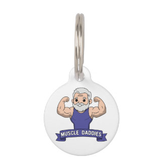 Cute Kawaii Muscle Daddy Bearded Bodybuilder Pet Tag