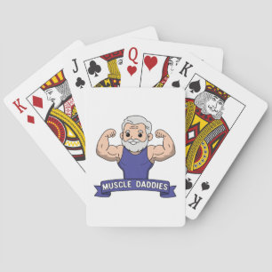 Cute Kawaii Muscle Daddy Bearded Bodybuilder Playing Cards