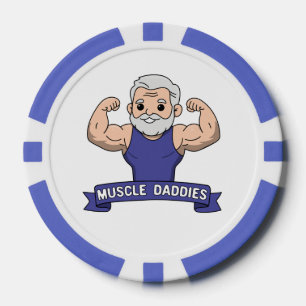 Cute Kawaii Muscle Daddy Bearded Bodybuilder Poker Chips