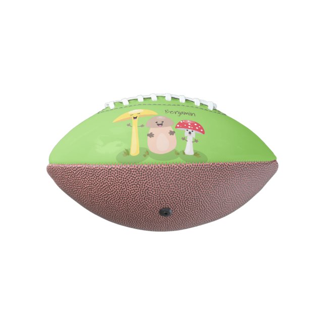 Cute kawaii mushroom fungi toadstool  american football (Rotated 270)