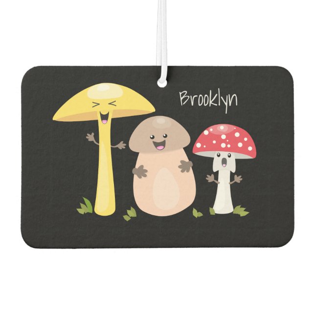 Cute kawaii mushroom fungi toadstool  car air freshener (Front)