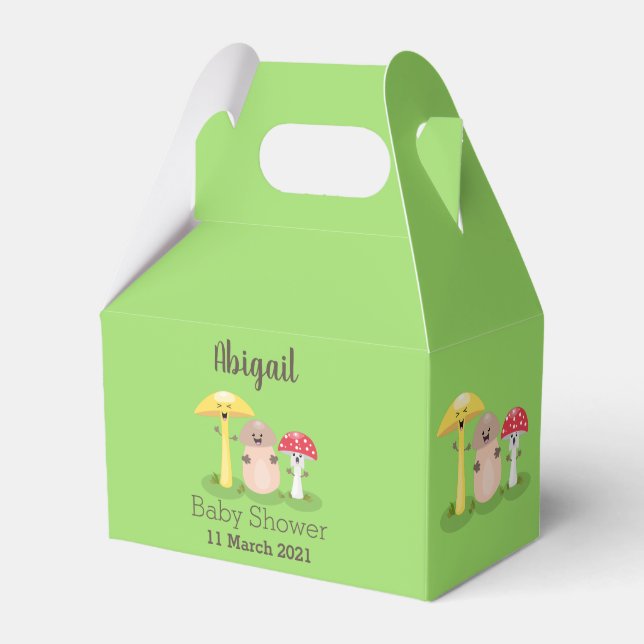 Cute kawaii mushroom fungi toadstool favour box (Front Side)
