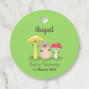 Cute kawaii mushroom fungi toadstool favour tags