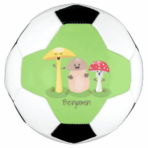 Cute kawaii mushroom fungi toadstool football