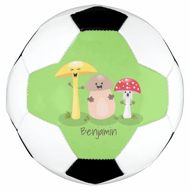 Cute kawaii mushroom fungi toadstool football (Front)