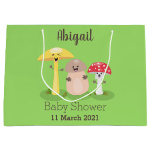 Cute kawaii mushroom fungi toadstool large gift bag