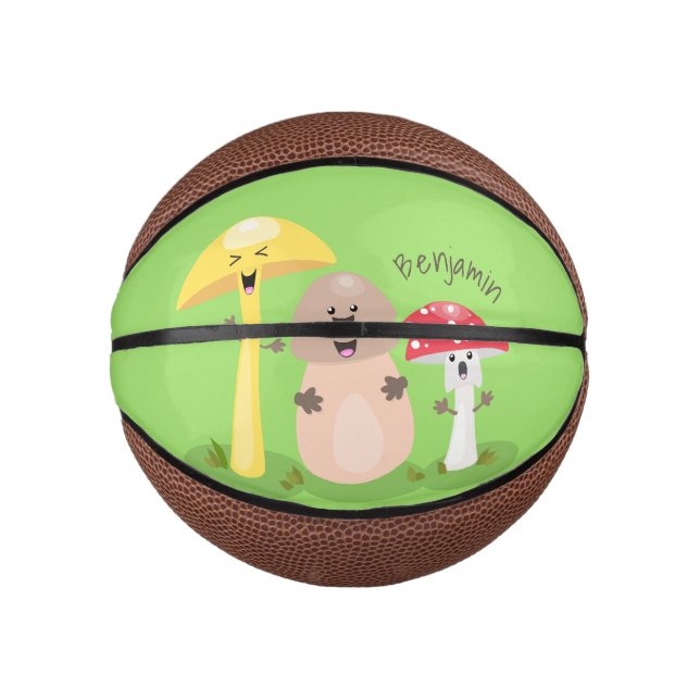 Cute kawaii mushroom fungi toadstool  mini basketball (Front)