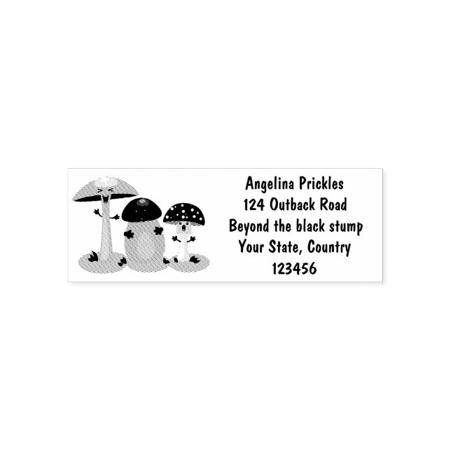 Cute kawaii mushroom fungi toadstool self-inking stamp (Design)