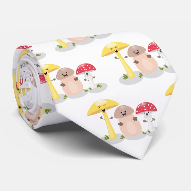 Cute kawaii mushroom fungi toadstool tie (Rolled)