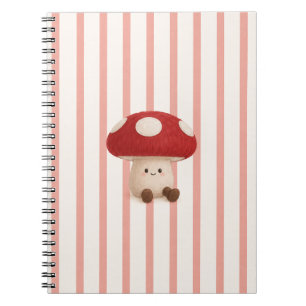 Cute Kawaii Mushroom Spiral Notebook