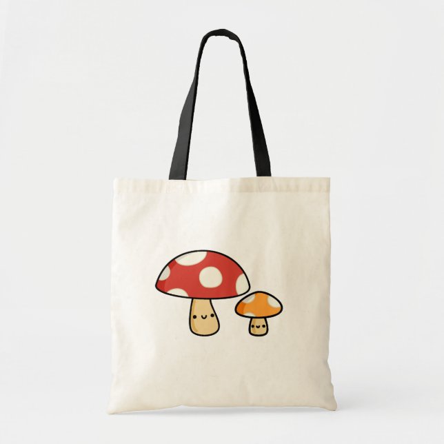 Cute Kawaii Mushroom Tote Bag (Front)