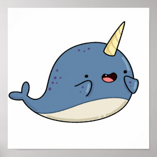 Cute Kawaii Narwhal Poster