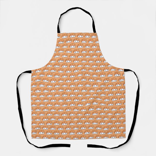 Cute Kawaii Nigiri Sushi Seamless Pattern Apron (Front)