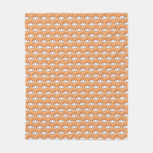 Cute Kawaii Nigiri Sushi Seamless Pattern Fleece Blanket