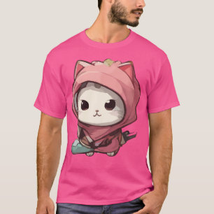 Cute Kawaii Ninja Cat With Japanies Style T-Shirt